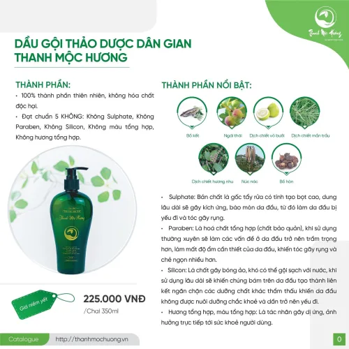 Dầu Gội Thảo Dược Thanh Mộc Hương 350gr