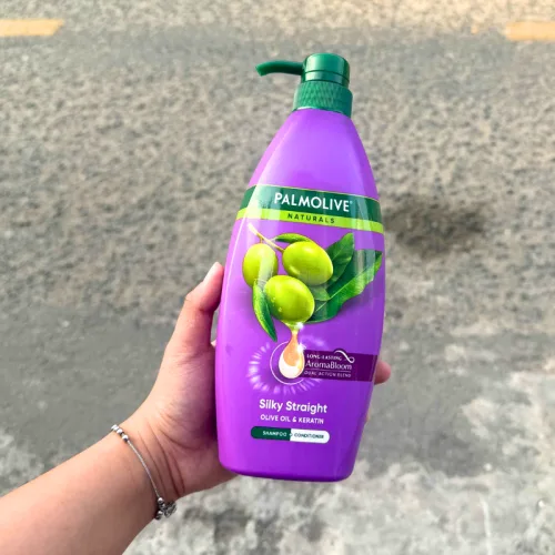 Dầu Gội Xả Palmolive Naturals Silky Straight Chiết Xuất Dầu Olive 600ml