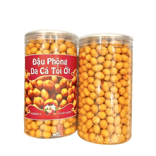 Đậu Phộng Da Cá Tỏi Ớt Thơm Ngon 500g Hộp