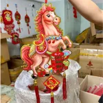Dây Treo Ngựa Nhung Ánh Kim - Dây Treo Trang Trí Tết 22x62 cm