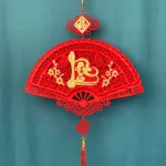 Dây Treo Quạt Nhung Đỏ - Quạt Treo Trường Trang Trí Tết
