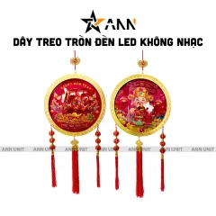 Dây Treo Tròn Đèn Led Không Nhạc Trang Trí Tết - Dây Treo Đèn Tròn Chữ Lộc/Ông Thần Tài