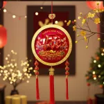 Dây Treo Tròn Đèn Led Không Nhạc Trang Trí Tết - Dây Treo Đèn Tròn Chữ Lộc/Ông Thần Tài