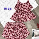 Đồ bộ form rộng quần đùi áo hai dây in hoạ tiết