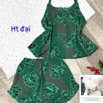 Đồ bộ form rộng quần đùi áo hai dây in hoạ tiết