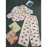 Đồ Bộ Nữ Áo Babydoll Tay Dài Quần Dài Họa Tiết Đáng Yêu Vải Tole Thấm Hút Tốt Size 45-62kg
