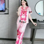 Đồ bộ pijama quần dài áo tay ngắn cổ bẻ hoạ tiết