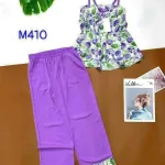 Đồ bộ quần dài áo dây hoạ tiết mặc nhà
