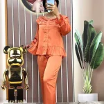 Đồ bộ quần dài áo tay dài bèo màu trơn