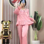 Đồ bộ quần dài áo tay dài bèo màu trơn