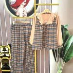Đồ bộ quần dài áo tay dài cổ v caro
