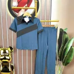 Đồ bộ quần dài áo tay ngắn cổ bẻ trơn