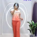 Đồ bộ quần dài áo tay ngắn cổ tròn in chữ