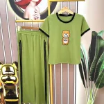 Đồ bộ quần dài áo tay ngắn cổ tròn in hình