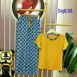 Đồ bộ quần dài áo tay ngắn cổ tròn trơn
