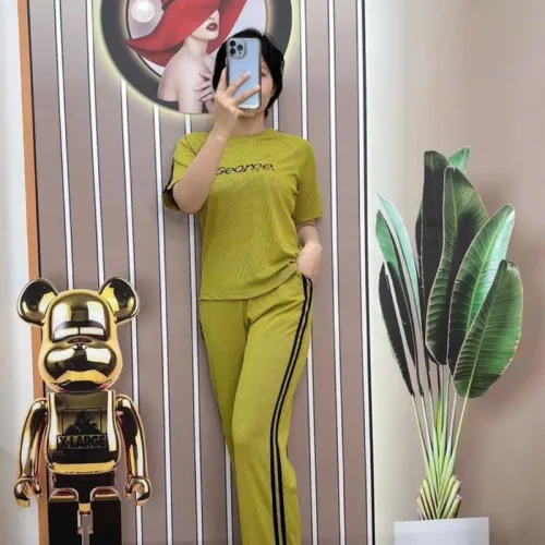 Đồ bộ quần dài áo tay ngắn in chữ