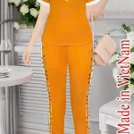 Đồ bộ quần dài áo tay ngắn in chữ