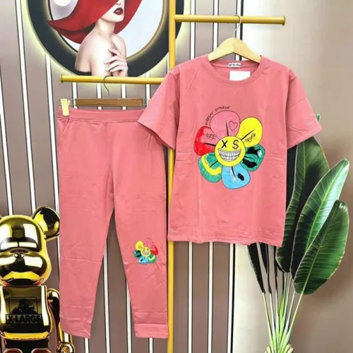 Đồ bộ quần dài áo tay ngắn in hình bông hoa
