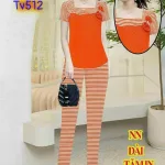 Đồ bộ quần dài ống nhỏ áo tay ngắn 2 màu