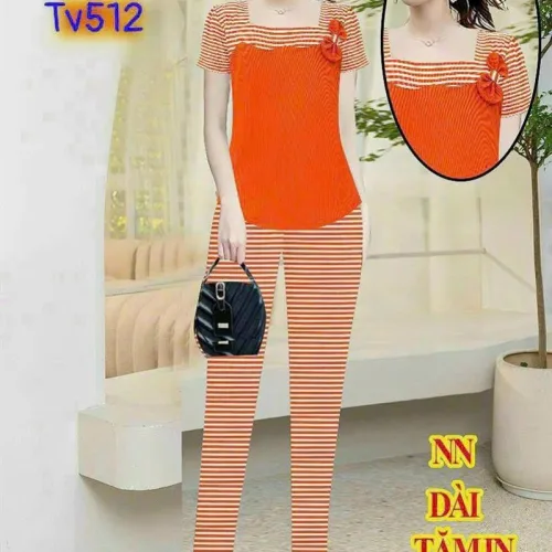 Đồ bộ quần dài ống nhỏ áo tay ngắn 2 màu