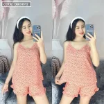 Đồ bộ quần đùi áo dây chấm bi mặc nhà