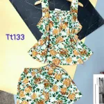 Đồ bộ quần đùi áo dây hoạ tiết