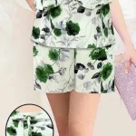 Đồ bộ quần đùi áo dây hoạ tiết