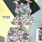 Đồ bộ quần đùi áo dây hoạ tiết