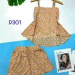 Đồ bộ quần đùi áo dây hoạ tiết mặc nhà