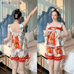 Đồ bộ quần đùi áo dây hoạ tiết mặc nhà siêu mát