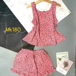 Đồ bộ quần đùi áo dây mặc nhà hoạ tiết