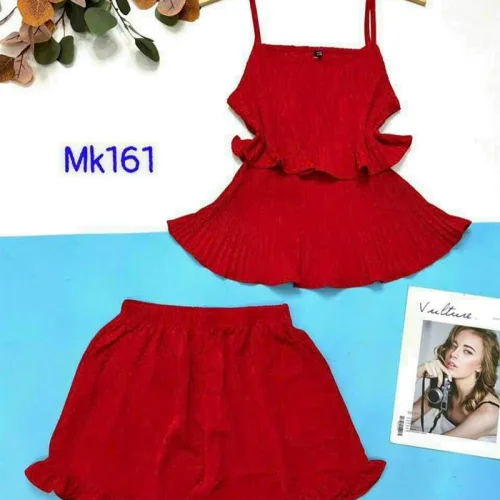 Đồ bộ quần đùi áo dây màu trơn mặc nhà