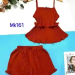Đồ bộ quần đùi áo dây tầng màu trơn mặc nhà