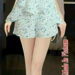 Đồ bộ quần đùi áo dây xẻ tà hoạ tiết
