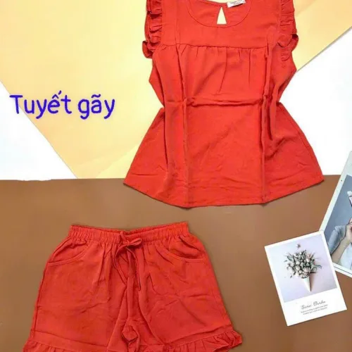 Đồ bộ quần đùi áo sát nách bèo màu trơn