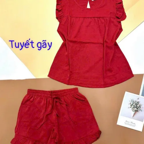 Đồ bộ quần đùi áo sát nách bèo màu trơn