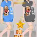 Đồ bộ quần đùi áo sơ mi tay ngắn cổ bẻ in hình