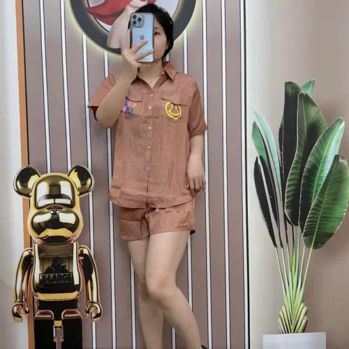 Đồ bộ quần đùi áo sơ mi tay ngắn có túi giả