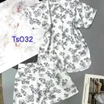 Đồ bộ quần đùi áo sơ mi tay ngắn hoạ tiết hoa