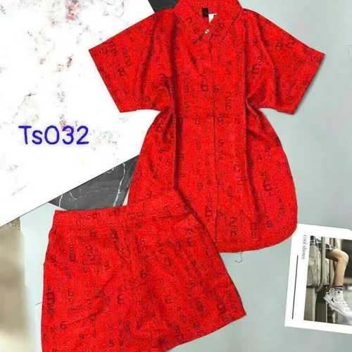 Đồ bộ quần đùi áo sơ mi tay ngắn hoạ tiết hoa