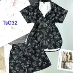 Đồ bộ quần đùi áo sơ mi tay ngắn hoạ tiết hoa