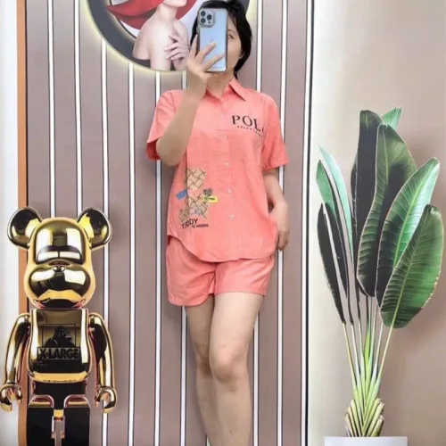 Đồ bộ quần đùi áo sơ mi tay ngắn in chữ
