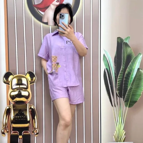 Đồ bộ quần đùi áo sơ mi tay ngắn in hình