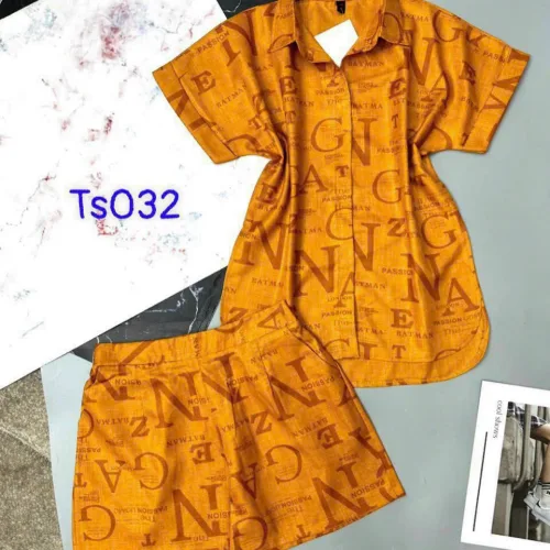 Đồ bộ quần đùi áo sơ mi tay ngắn màu trơn