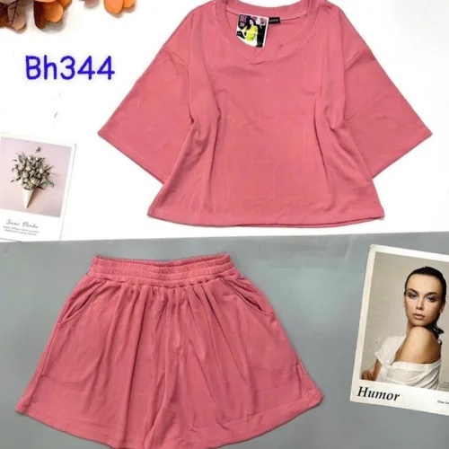 Đồ bộ quần đùi áo tay lửng màu trơn