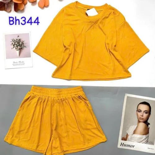 Đồ bộ quần đùi áo tay lửng màu trơn