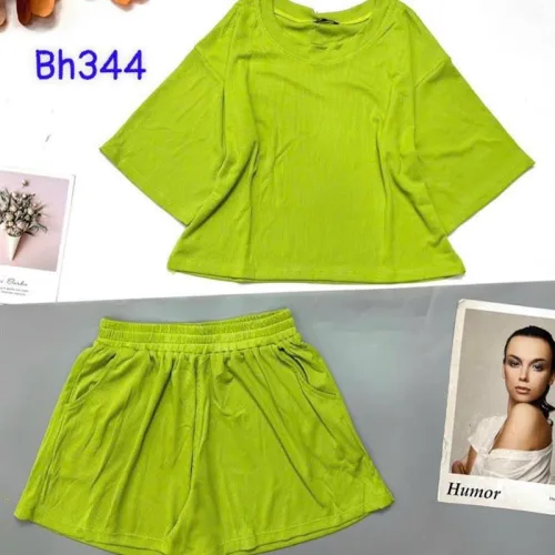 Đồ bộ quần đùi áo tay lửng màu trơn