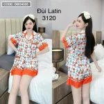 Đồ bộ quần đùi áo tay ngắn cổ bẻ hoạ tiết dể thương