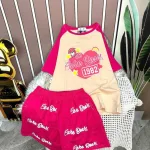 Đồ bộ quần đùi áo tay ngắn in chữ