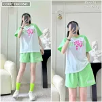 Đồ bộ quần đùi áo tay ngắn in chữ